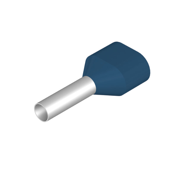 H2,5/19D ZH BL SV Wire-end ferrule, Twin wire-end ferrule, 13 mm, 10 mm, blue