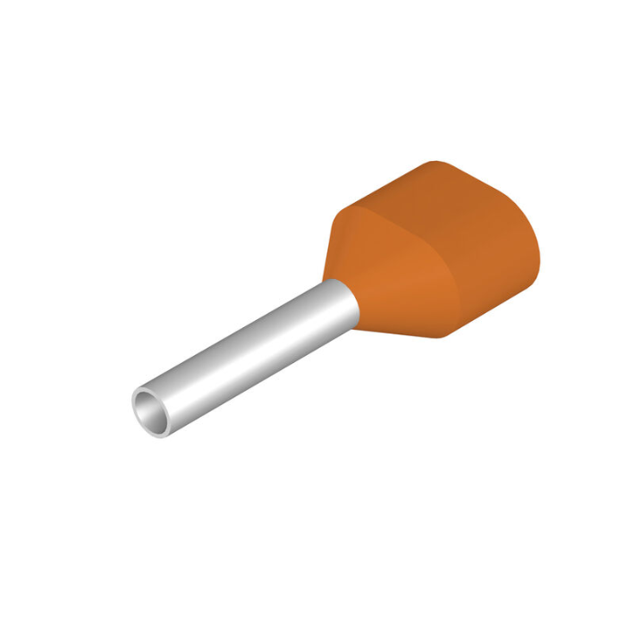 H0,5/14 ZH OR SV Wire-end ferrule, Twin wire-end ferrule, 11 mm, 8 mm, orange