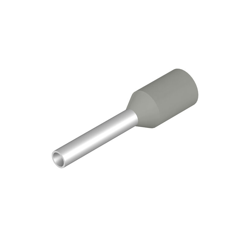 H0,75/14D GR Wire-end ferrule, Standard, 10 mm, 8 mm, grey