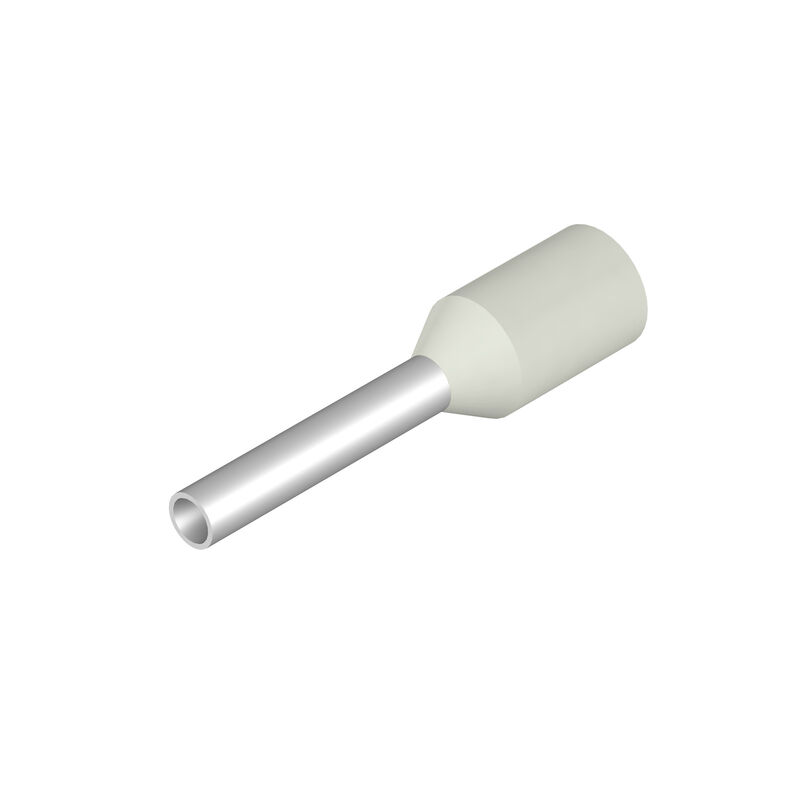 H0,75/14 W SV Wire-end ferrule, Standard, 10 mm, 8 mm, white