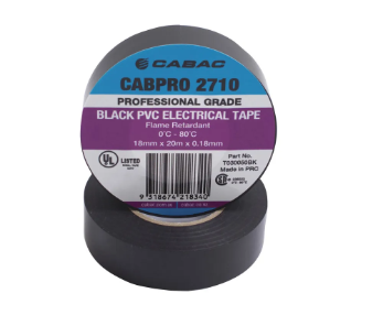 CABPRO PVC TAPE 2710 - BLACK 18MM X 20M