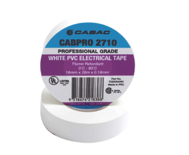 CABPRO PVC TAPE 2710 - WHITE 18MM X 20M