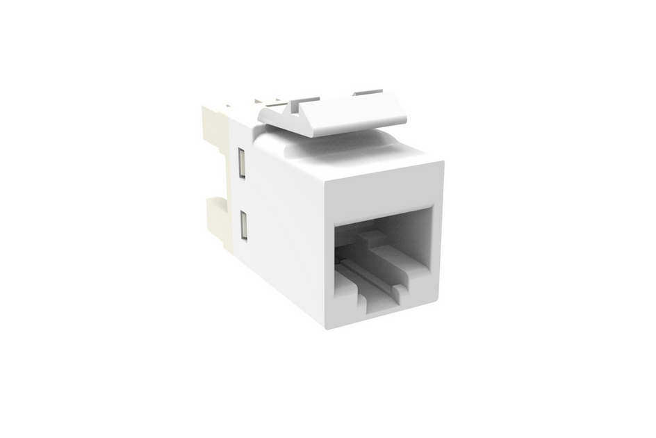 Cat.6 UTP RJ45 SL Jack, T568A or T568B - ALPINE WHITE. Individually Packaged. MOQ 25