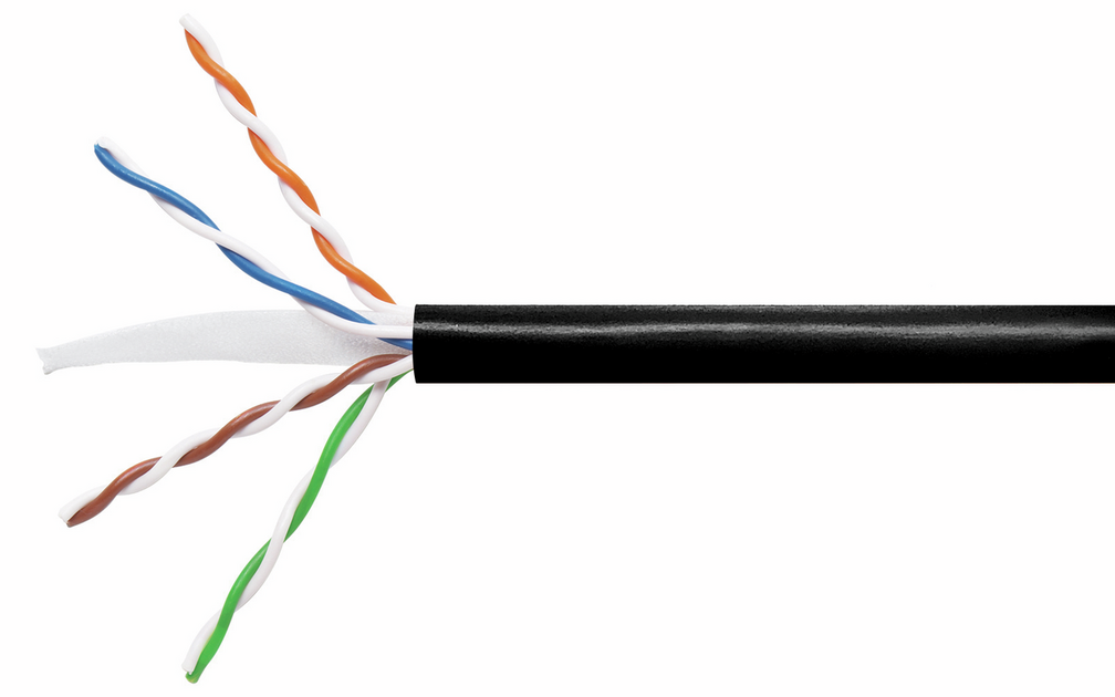 Cat 6 External Gel-Filled, U/UTP Cable, Black - 305mtr Reel. Price per reel