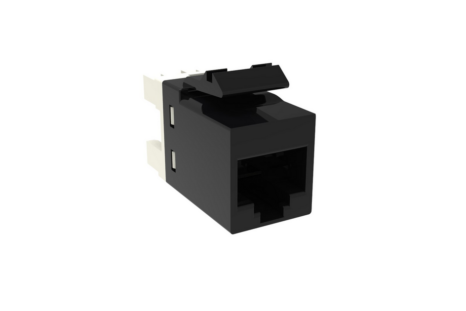Cat.6 UTP RJ45 SL Jack, T568A or T568B - BLACK. Packet of 24. Price per jack