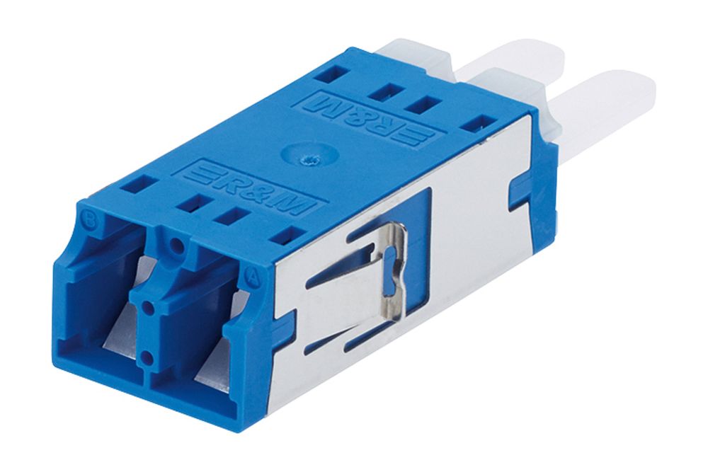 Adapter SM LC Duplex Ceramic BLUE - Flangeless  (Fits SC Simplex cut-out)