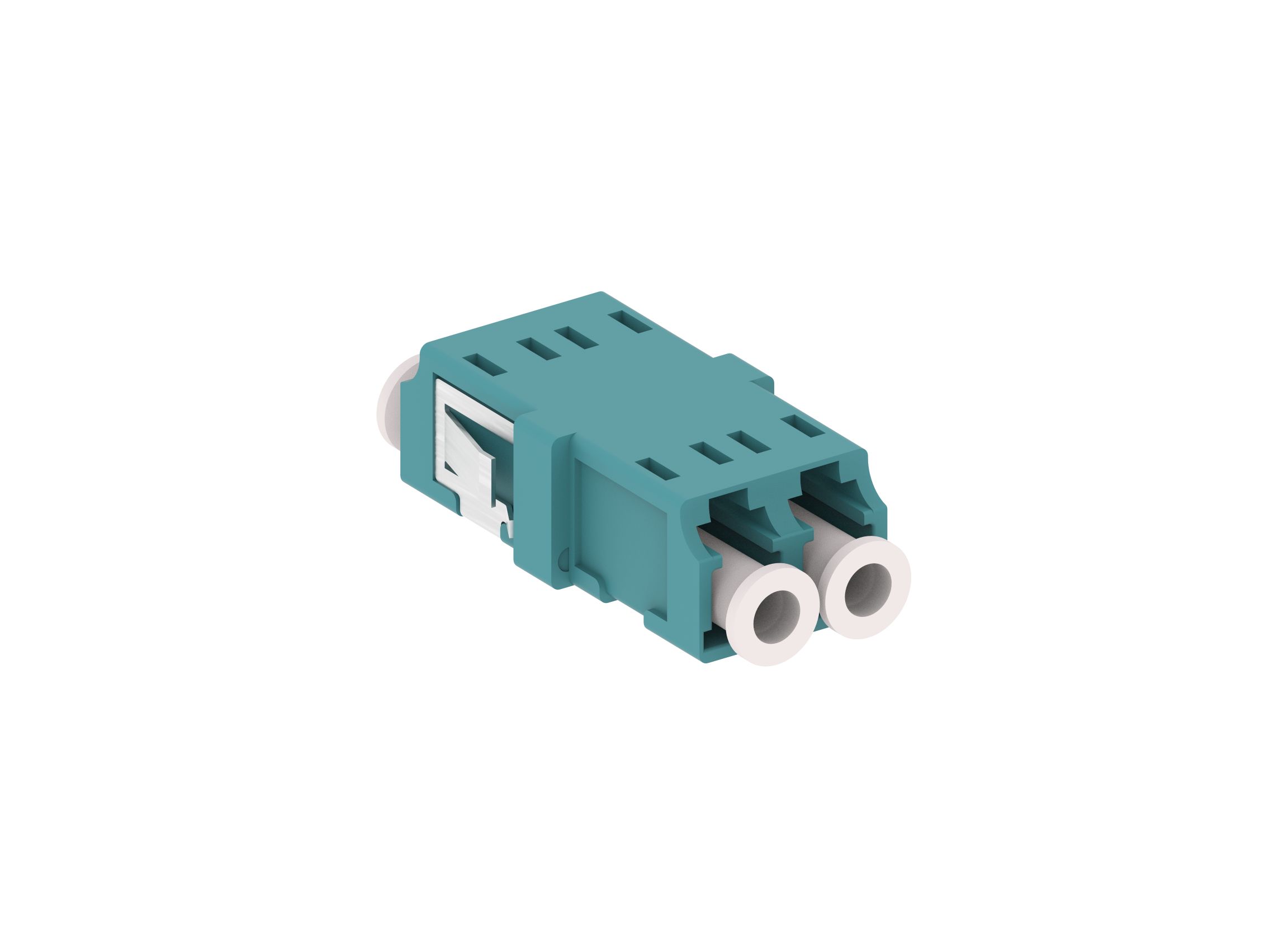 Adapter MM LC Duplex Ceramic AQUA - Flangeless  (Fits SC Simplex cut-out)