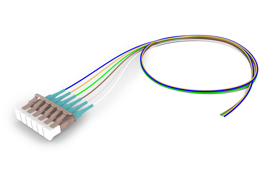 LC Pigtails, OM4, 1F, 1.5mtr - Pkt of 6 - Colour Coded