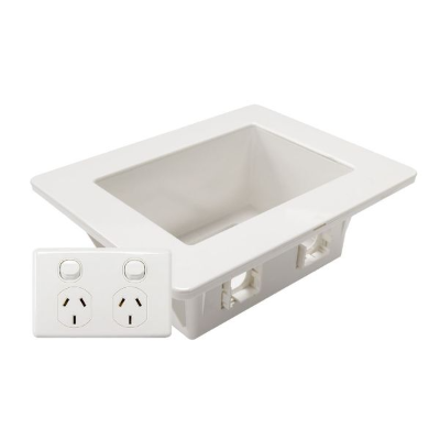 Recessed Wall Box with 2x AMDEX style outlets.