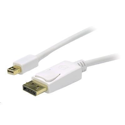 Mini Display Port 1.2 to Display Port Cable - with Gold Shell Connectors. 2m. White