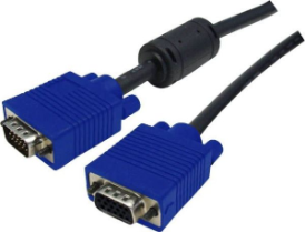 0.5m VESA DDC VGA Extension Cable Moulded HDDB15 M/F Coaxial Shielded.