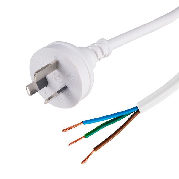 1M 3 Pin Plug to Bare End, 3 Core