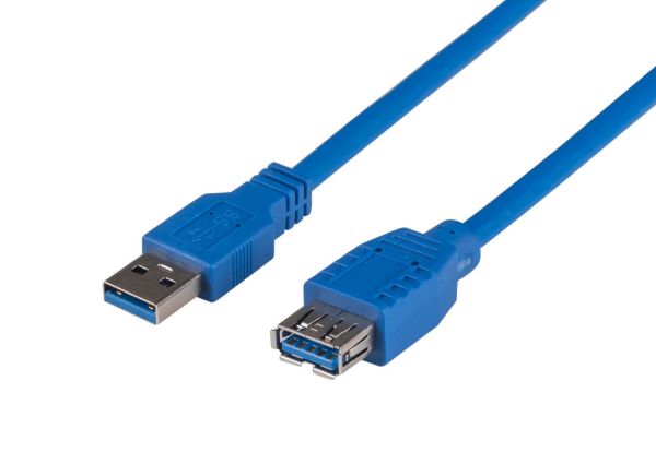 2M USB3.0 Type A Male to Female Extension Cable. Colour Blue