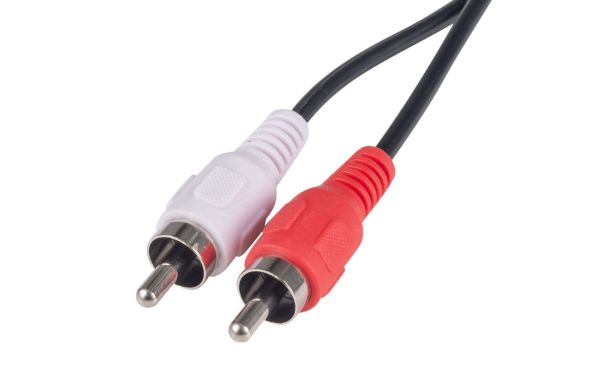 2M RCA Audio Cable 2 RCA to 2 RCA Plugs, Coloured Red & White