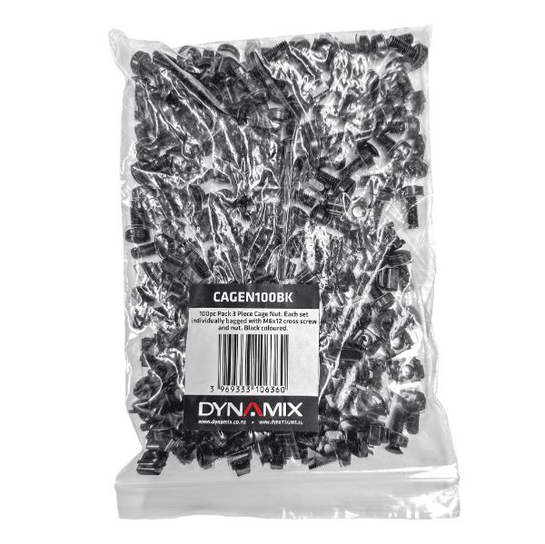CAGE NUT BLACK M6 (100pk)