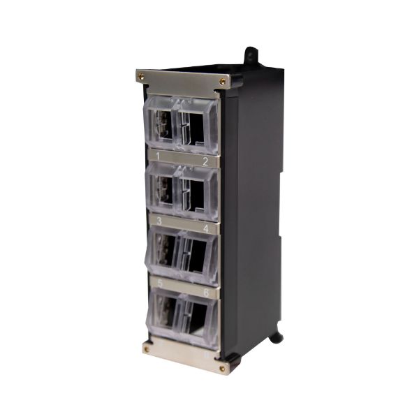 8-port Unloaded Keystone DIN Rail-Mount Shielded Enclosure