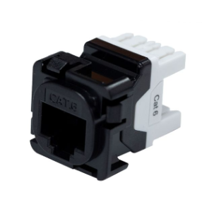 Cat6 UTP Style RJ45 Slimline Jack T568A Wiring 180 Jack Black.