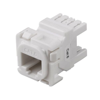 Cat6 UTP Style RJ45 Slimline Jack T568A Wiring 180 Jack White.