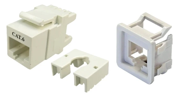 Keystone Jack RJ45 Cat6 180Deg PDL600 Series White.