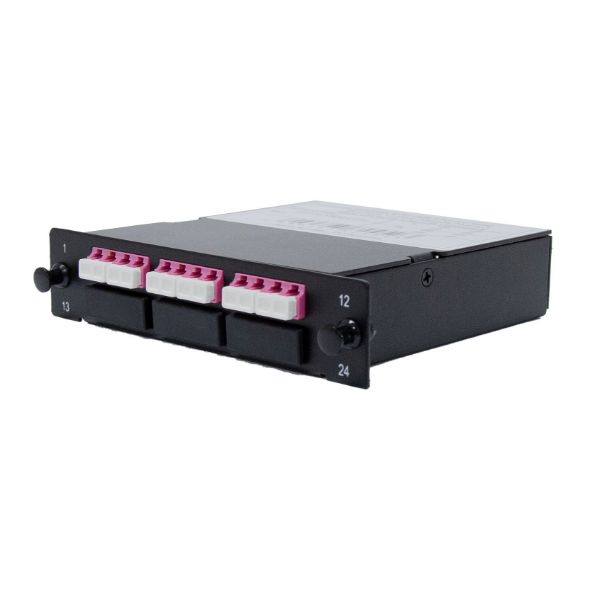 MPO OM4 3 Port LC Quad Multimode 12 Fibre Cassette.