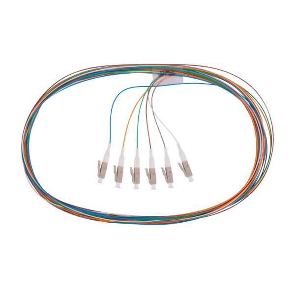2M LC Pigtail OM4 6x Pack Colour Coded, 900um Multimode