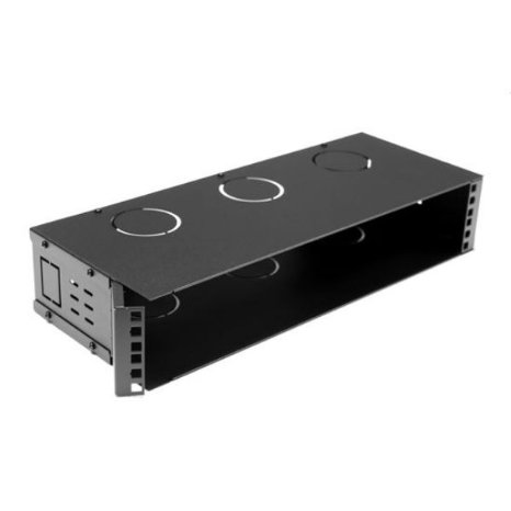 2U 200mm Deep 19'' Fully Enclosed Hinged Wall Bracket. Includes Lid & Base Panels.