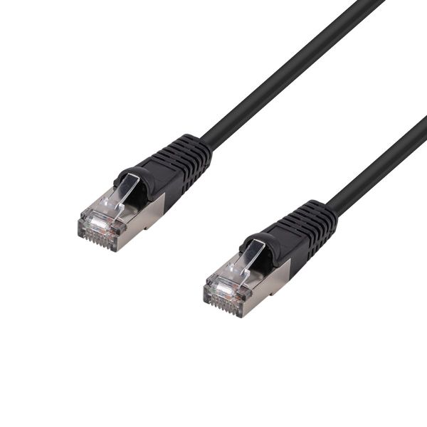 1M Cat6A Black STP 10G Patch lead