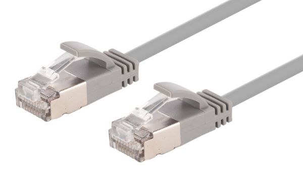 DYNAMIX 3m Cat6A S/FTP Grey Ultra-Slim Shielded 10G Patch Lead