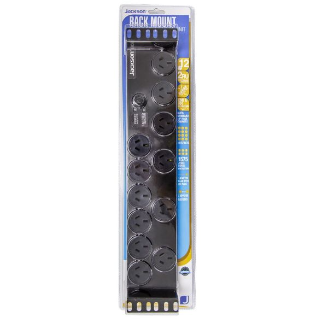 2RU 12x Outlet Horizontal Power Rail, Surge Protected 525J