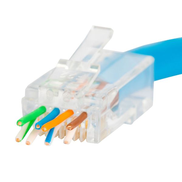 Cat6/6A UTP push through plug, 3 prong,50 u" 20pc pack.