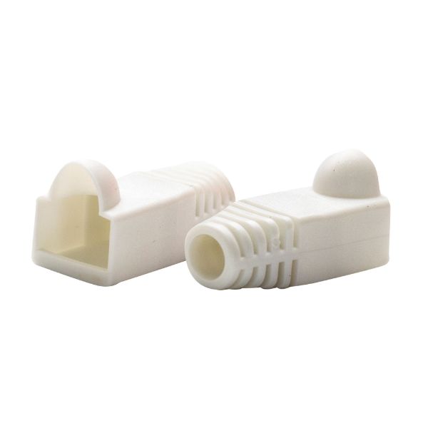 RJ45 Strain Relief Boot White- 20pc Bag