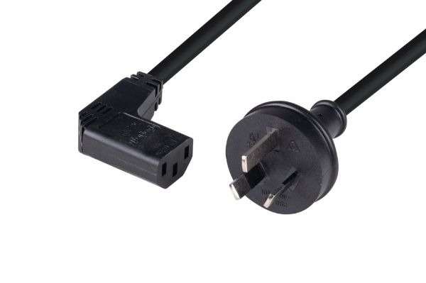 2M 3 Pin Plug to Right Angled IEC