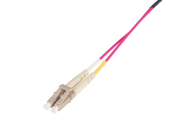 5M 50u LC/LC OM4 Fibre Lead (Duplex, Multimode) Rasberry Pink Colour Cable
