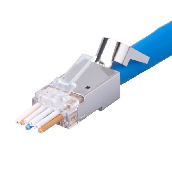 Cat6/6A STP External Groundpush through plug, 20pc pack.