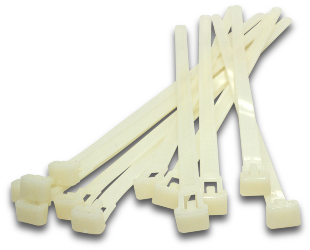 ELMARK Cable Tie Releasable 300x7.6mm Natural 100 Pack