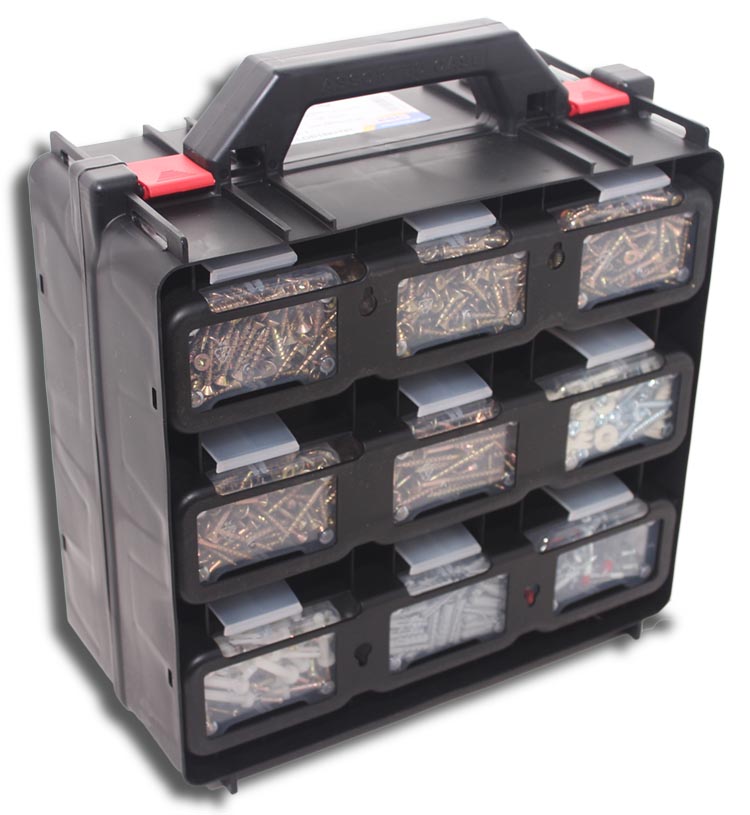 ELMARK Organiser Carry Box 18 Piece Full Range Of Fastenings