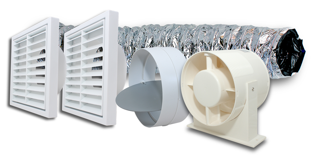 ELMARK Contractor Pack In-Line 300m3hr 2 Fixed Grille