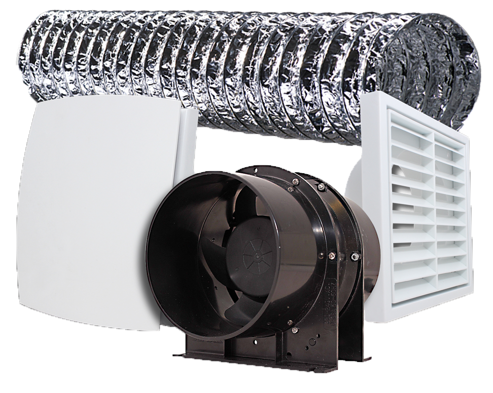 ELMARK Contractor Pack In-Line 389m3hr LD Grille 6mt Duct