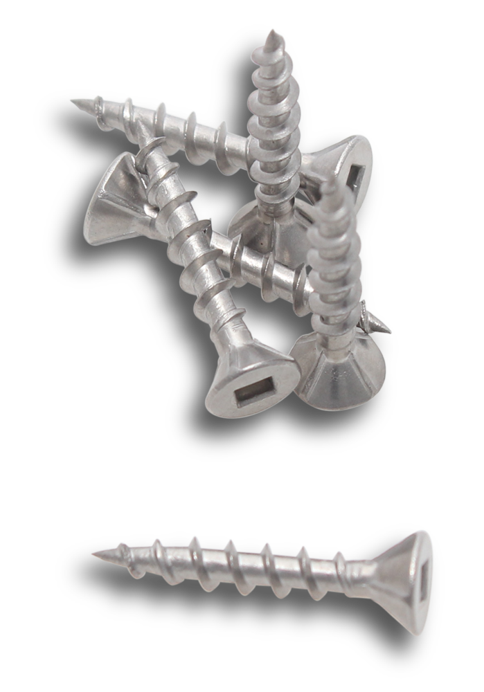 ELMARK Stainless Steel SQ Drive Countersunk 9x1" 100 Jar