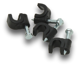 Cable Clip Round 5mm Conduit Wire Black 100 Jar