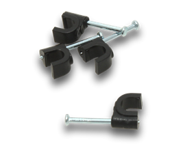 Cable Clip Round 6mm RG6 Or RG59 Coax Black 100 Jar