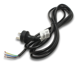 Cordset Black 3 Metre 10A 3 Core 1mm Back Entry 3 Pin