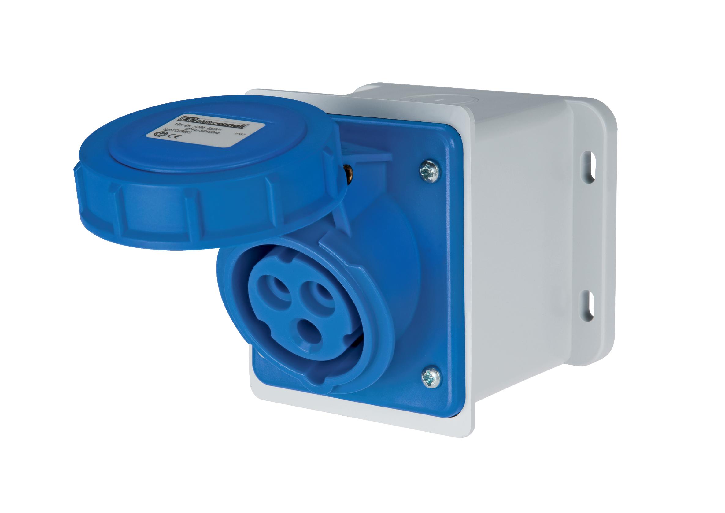 Wall Mount Straight Box Socket IP67 16A 2P+E