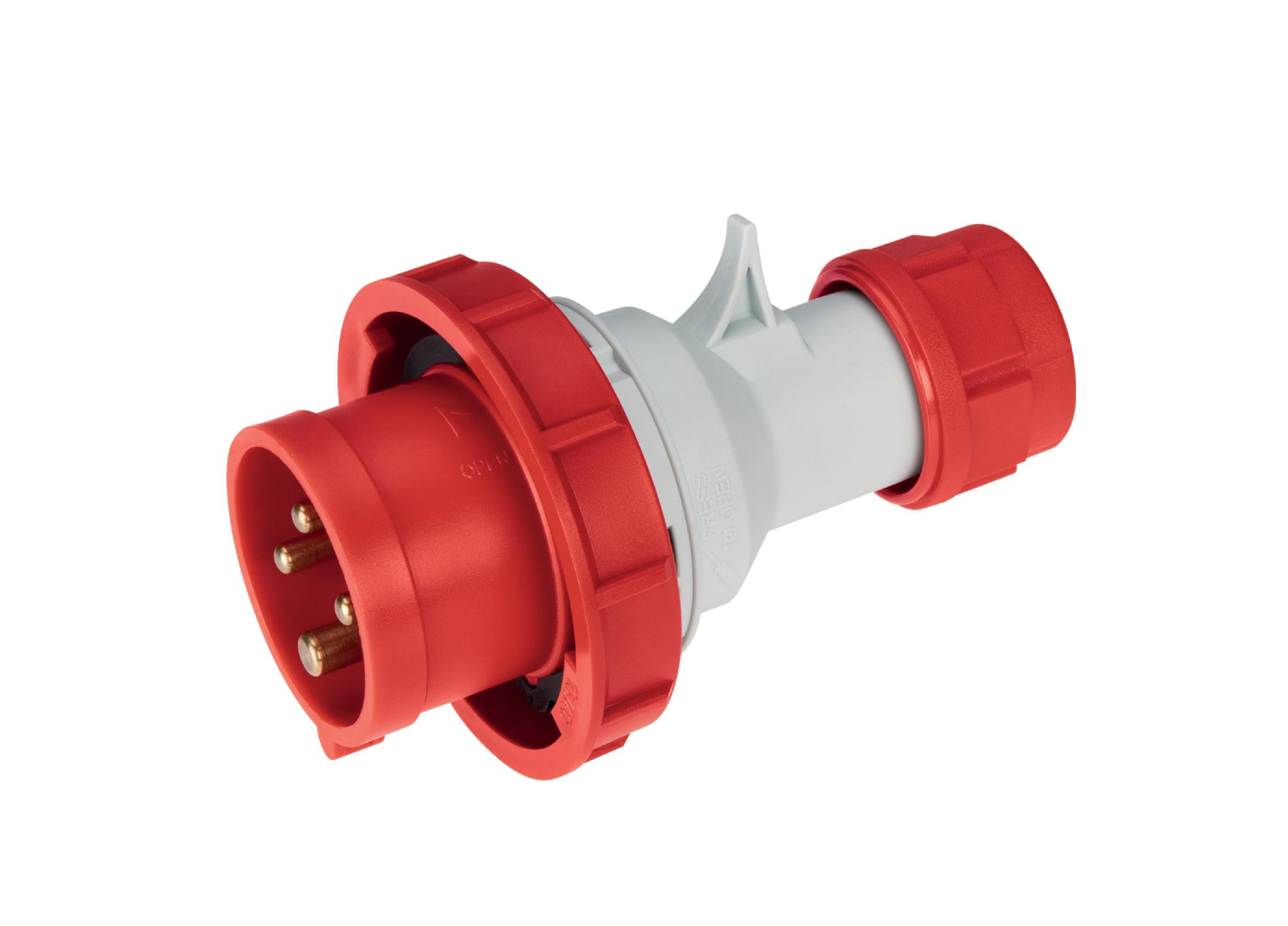 Straight Plug IP67 16A 3P+E, Red
