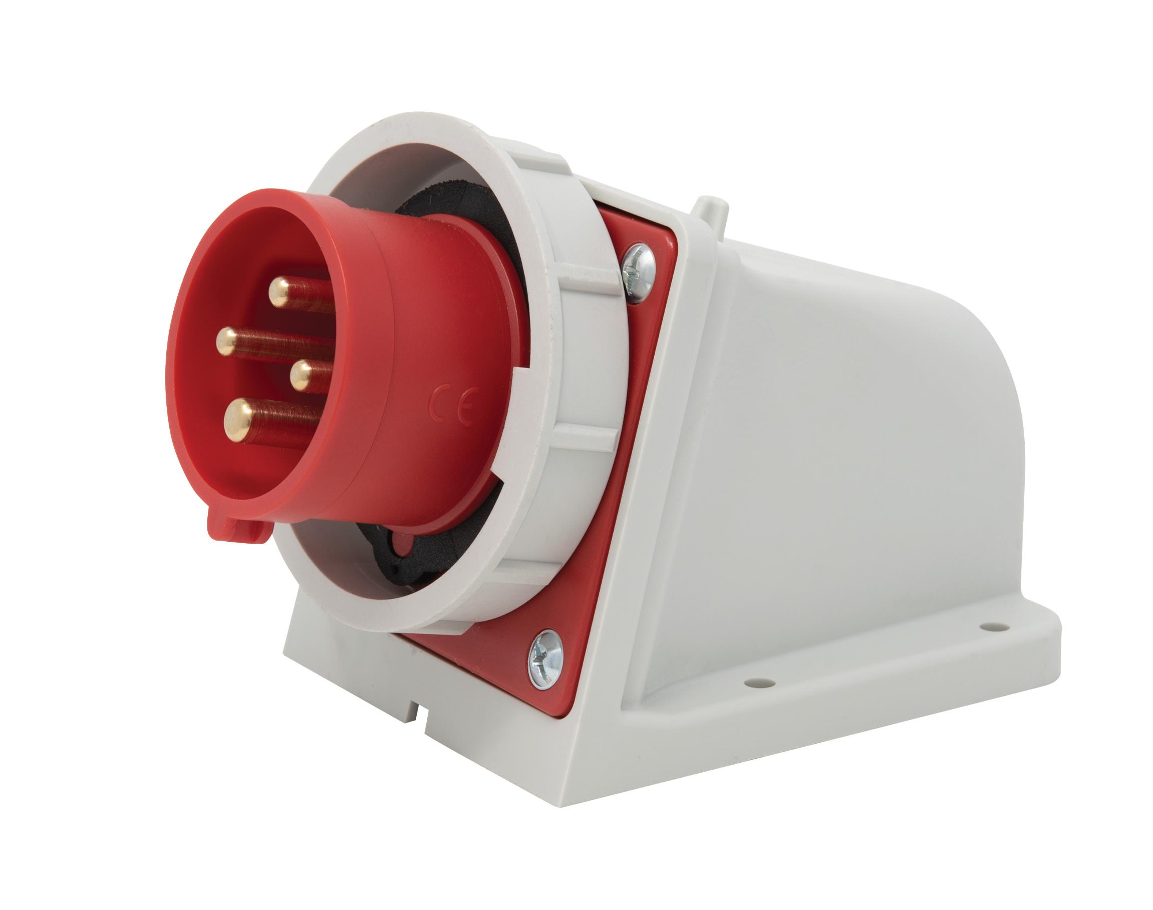 Wall Mount Angle Box Plug Appliance Inlet IP67 16A 3P+E