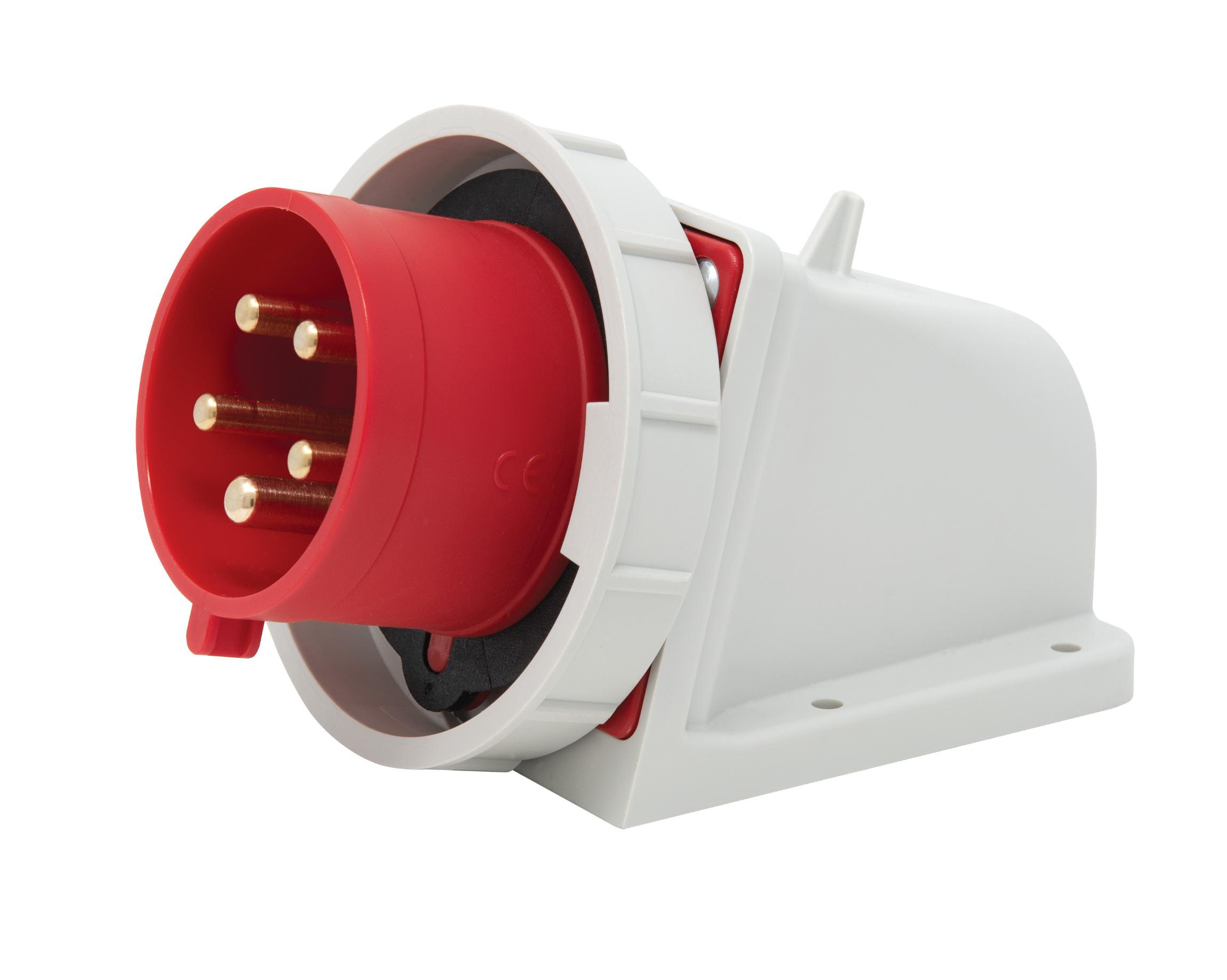 Wall Mount Angle Box Plug Appliance Inlet IP67 32A 3P+N+E