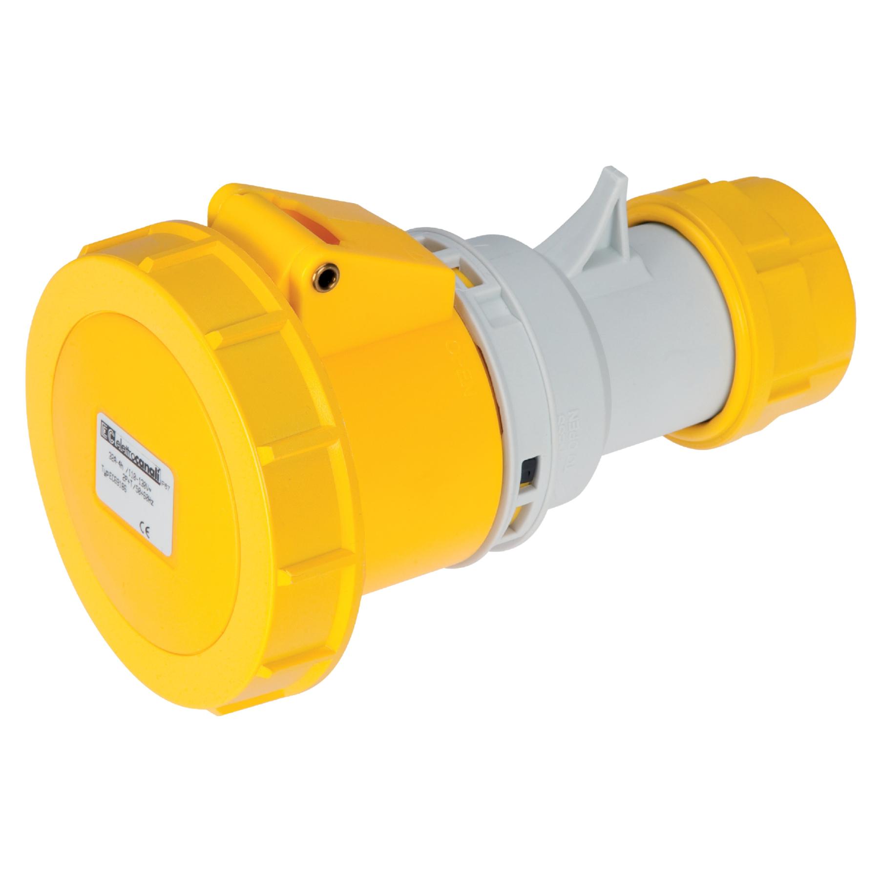 Straight Connector IP67 16A 3P+E, Blue