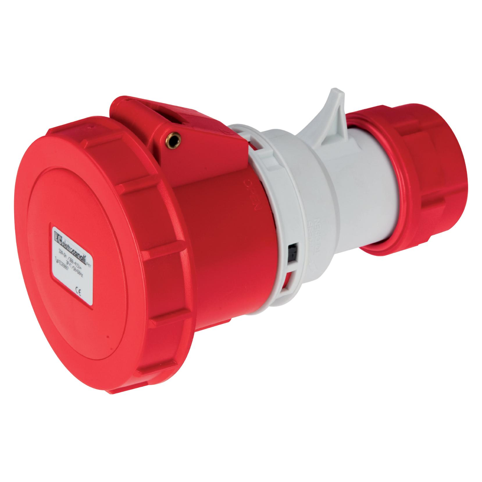 Straight Connector IP67 32A 3P+E, Blue