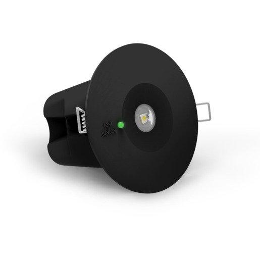 Ledfire Basic Emergency Luminaire - Black - D40 - W/F&P