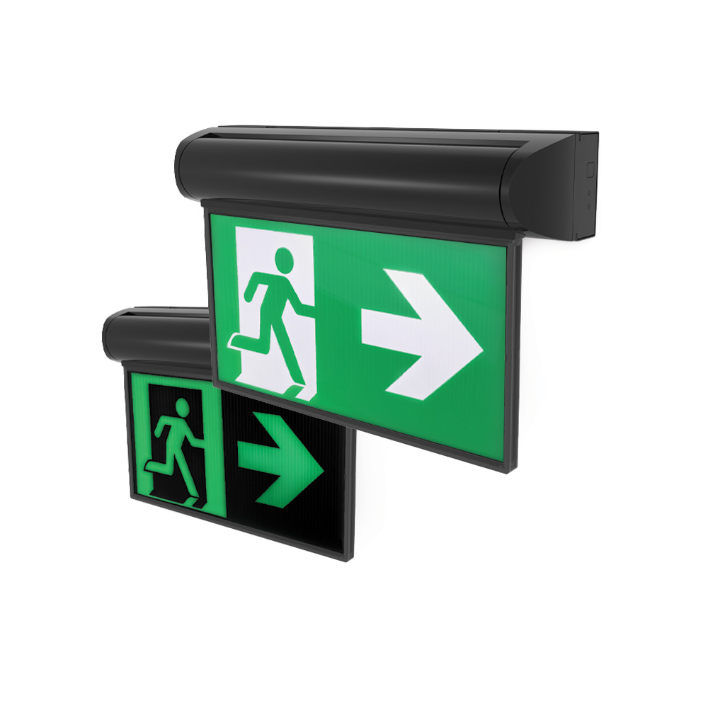 Razor Swing Ceiling / Wall Exit Surface Mtg 24M Black